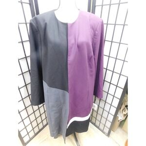 NWT  Calvin Klein  Color Block Open Front Lux Topper  Jacket Size 24W